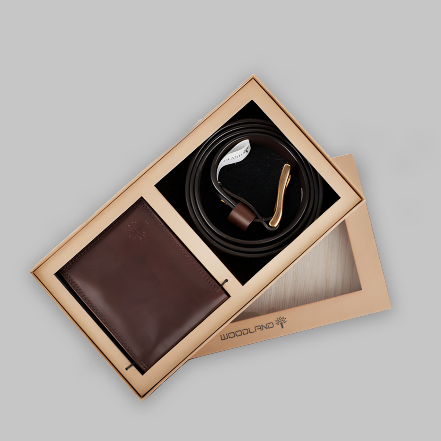 Woodland Men's Wallet & Belt Combo Gift Set